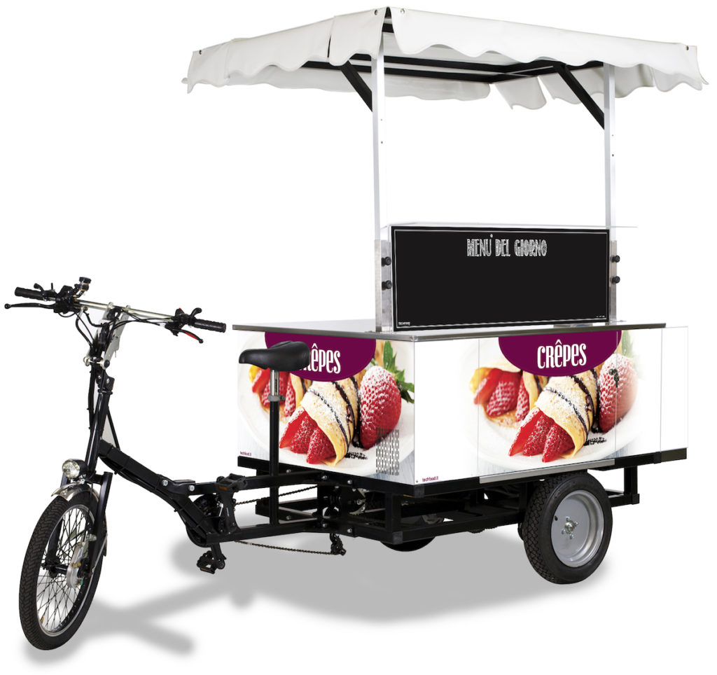 e-bike street food techfood attività ambulante bicicletta pedalata assistita