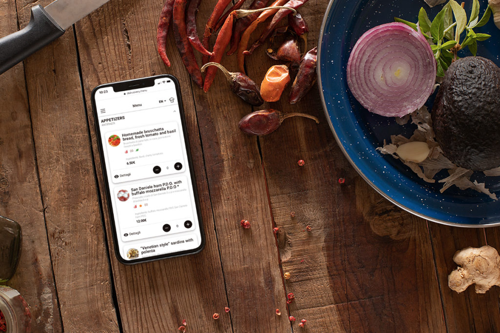 menù multilingua digitale Dishcovery