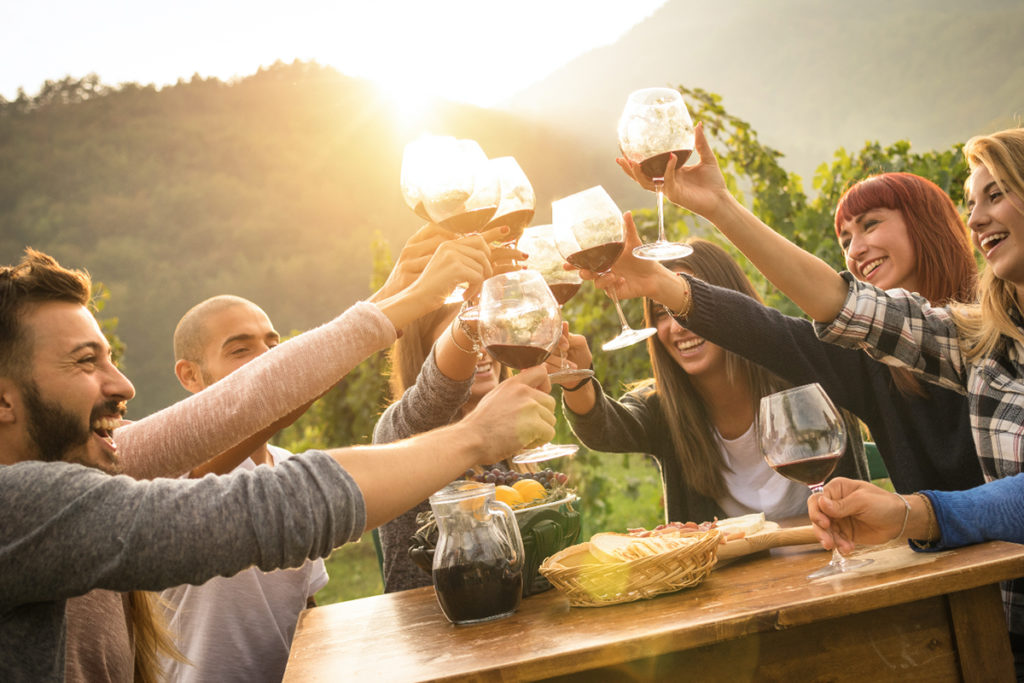 vendemmia vino tavola