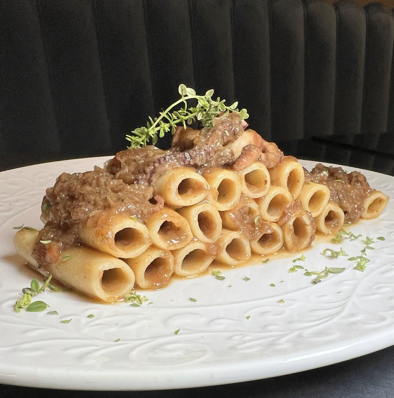  Candele alla “genovese di mare”, polpo e limone di Antonio Sorrentino