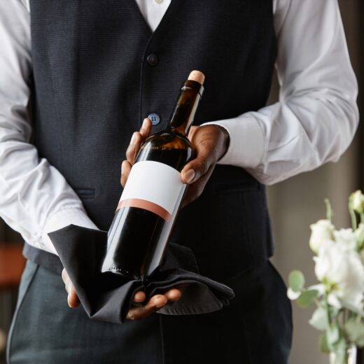 bottiglia di vino al ristorante