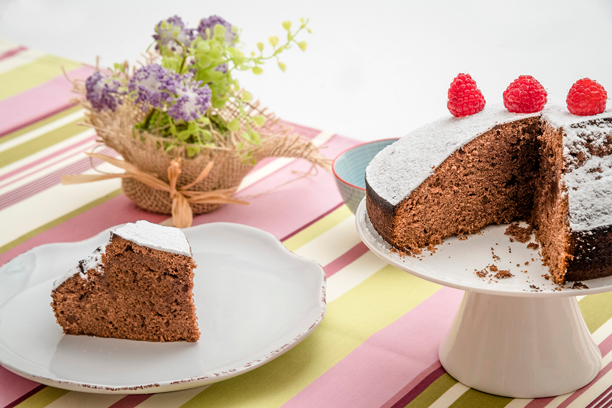 Torta al cioccolato e lamponi senza glutine