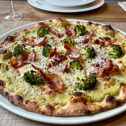 pizza romana broccoli guanciale pecorino